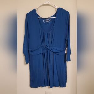 Soma Women's Blue Wrap Knit Tunic Top Size XL